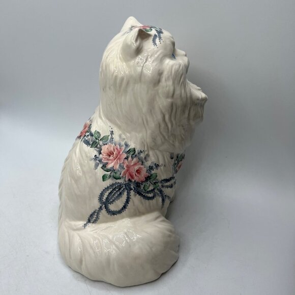 Vintage 1960's style Hand Painted Handcrafted Ceramic White Persian Cat Figurine - Picture 5 of 10